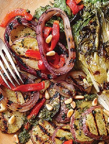 Salada de Batata Grelhada com Pesto e Escarola